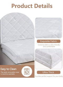 Eworld Premium Tri-Fold Medicated Foam Mattress with White Satin Cover, Portable and Multi-Functional Classic Mattress for Lounging, Seating and Travel in 180 x 90 x 7 cm  - Image 3
