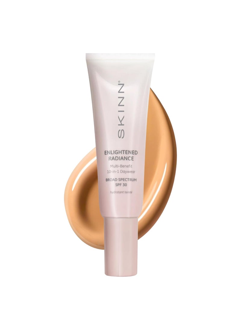 Skinn SKINN Enlightened Radiance 10-in-1 Tinted Sunscreen Broad Spectrum with SPF 30, (Light) - Hydrating & Brightening Tinted Moisturizer for Face, Wrinkles & Fine Line - Lightweight Coverage Skin Tint 