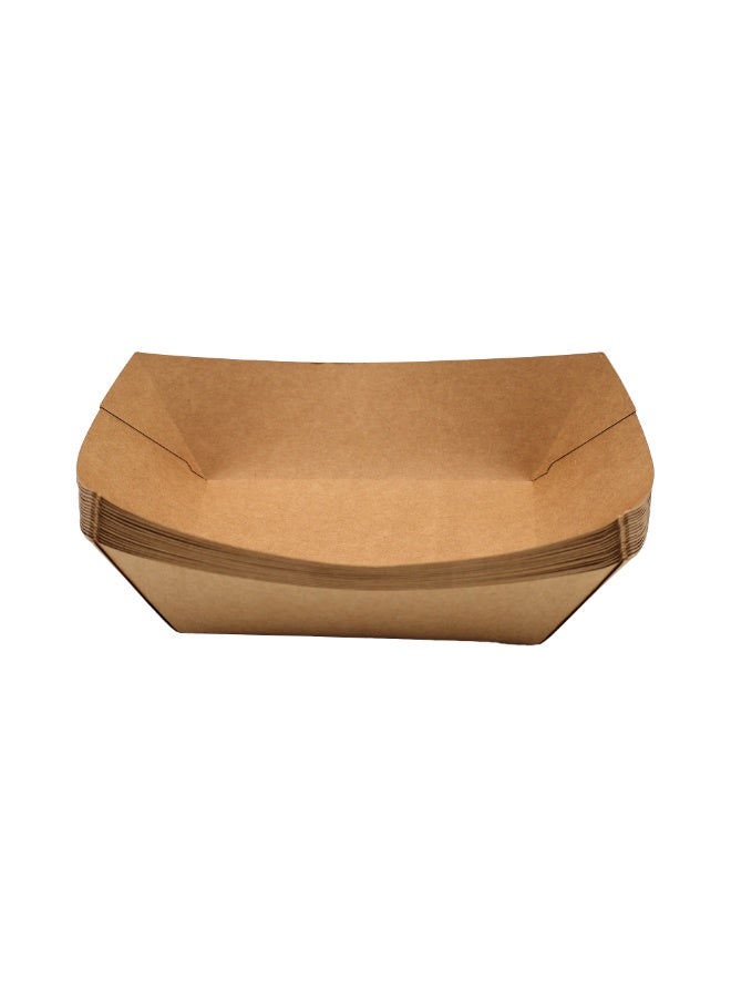 IDEAL PACK Kraft Paper Boat Trays 15 PCS Disposable Food Serving Boats Small Medium Sizes Eco Friendly Grease Resistant for Snacks Fries Nachos and Street Food - Image 2