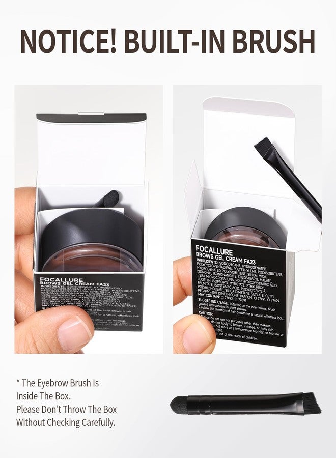 FOCALLURE Eyebrow Pomade with Brush, Waterproof 16HR, Vegan, Ebony - Image 4