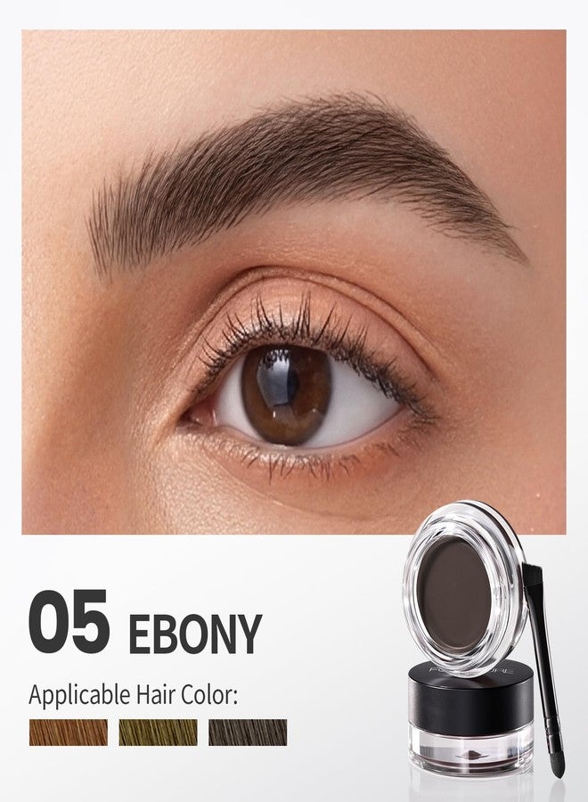 FOCALLURE Eyebrow Pomade with Brush, Waterproof 16HR, Vegan, Ebony - Image 2
