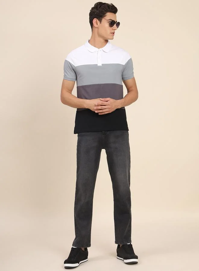 دينيس لينغو Slim Fit Black Men's Jeans with Button & Zip Closure