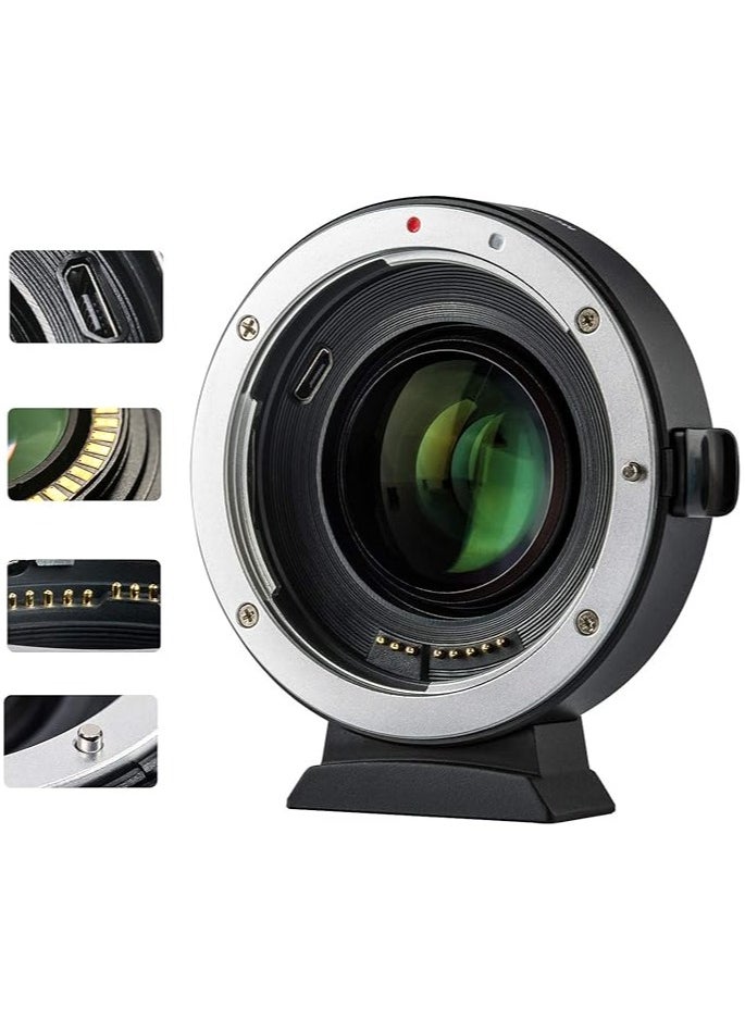 فيلتروكس VILTROX EF-EOS M2 محول عدسة التركيز التلقائي 0.71x معزز سرعة مخفض لعدسة Canon EF Mount إلى Canon EF-M Mount Mirrorless Camera EOS M M2 M3 M5 M6 M10 M50 M100  - Image 1