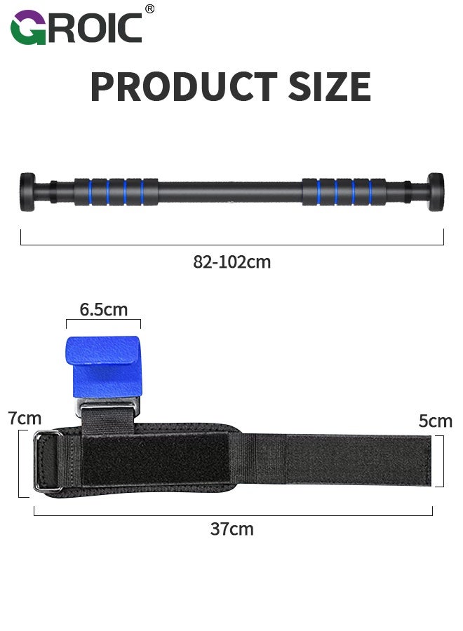 GROIC Pull Up Bar, Strength Training Pullup Bar with Assistant Hook, 82-130cm Adjustable Multi-Functional Chin Up Bar with Width Locking Mechanism, Doorway Pull Up Bar for Home Gym, Home Fitness Equipment - Image 3
