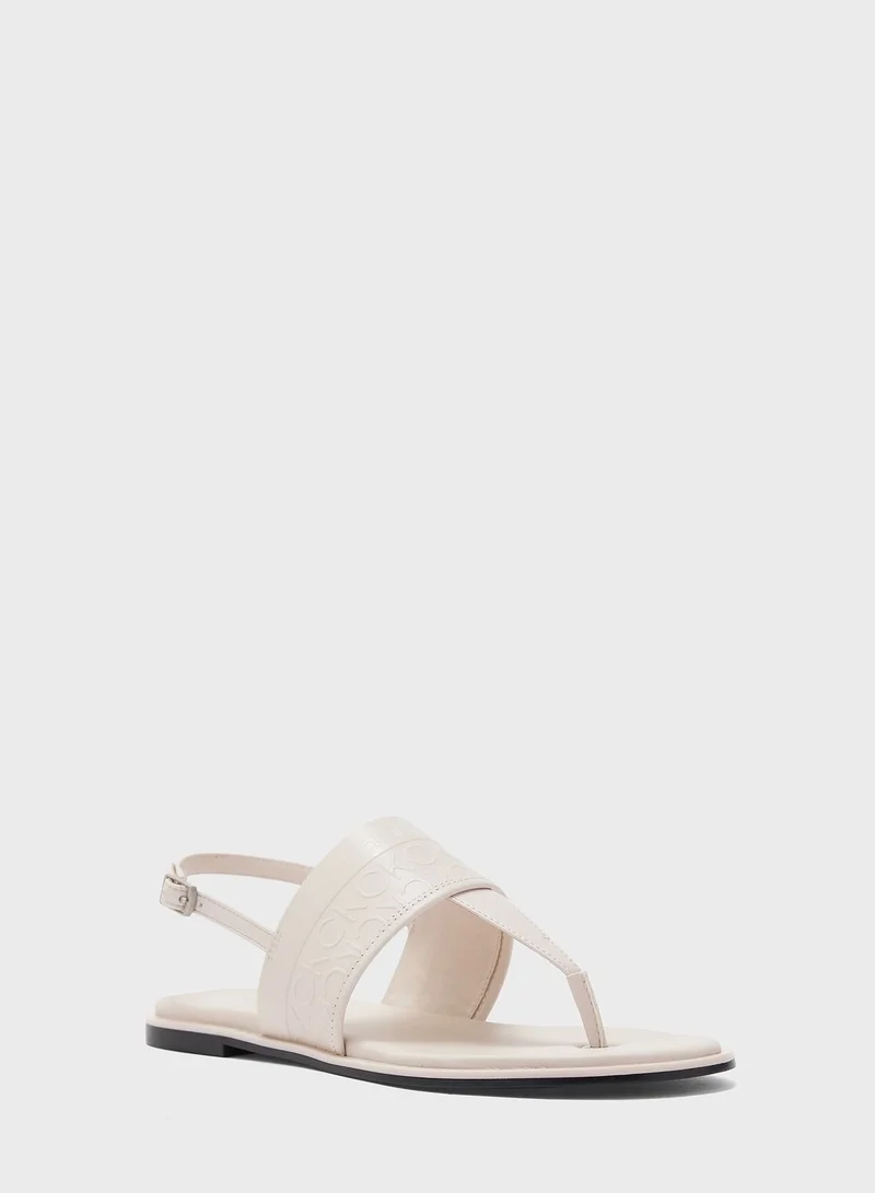 CALVIN KLEIN Almond Flat Sandals