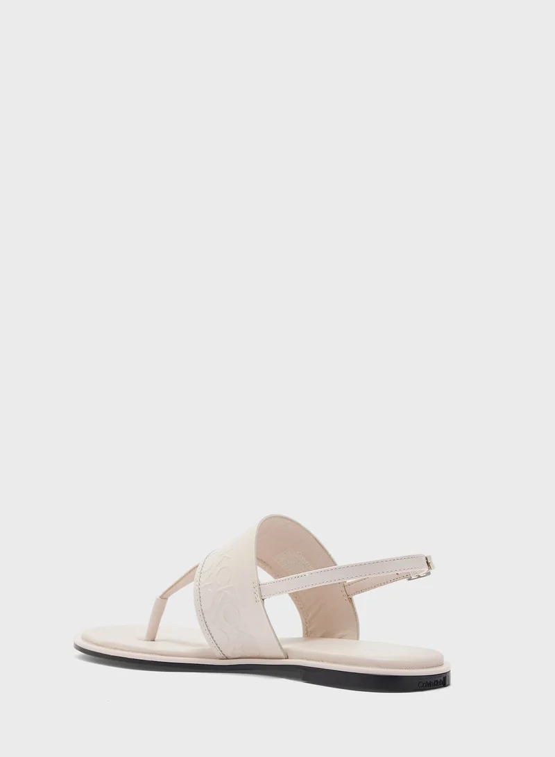 CALVIN KLEIN Almond Flat Sandals