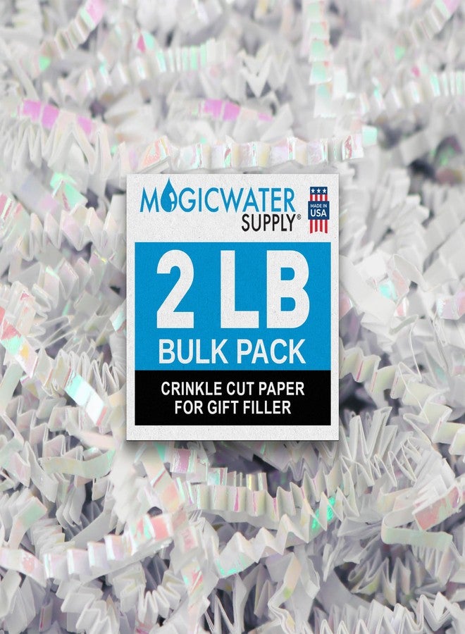 MagicWater Supply Crinkle Cut Paper Shred Filler (2 LB) for Gift Wrapping & Basket Filling - Diamond White - Image 1