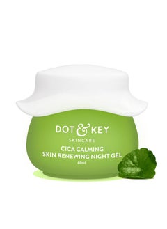 Dot & Key Dot & Key CICA Calming Skin Renewing Night Gel | For Oily, Acne Prone And Sensitive Skin | Night Cream with Niacinamide, Green Tea & Hyaluronic | Fades Blemishes & Dark Spots | 60ml  - Image 1