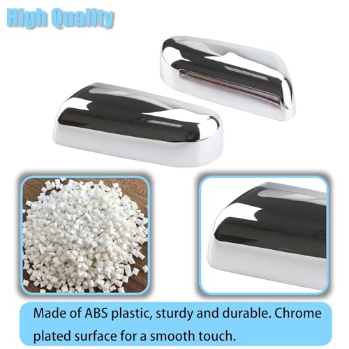 AUCERAMIC Chrome Plated Mirror Covers Caps Compatible with 2009-2014 Ford F150 2 Door 4 Door Side View Mirror Back Cover Cap Overlay - Image 4