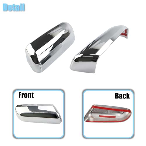 AUCERAMIC Chrome Plated Mirror Covers Caps Compatible with 2009-2014 Ford F150 2 Door 4 Door Side View Mirror Back Cover Cap Overlay - Image 2