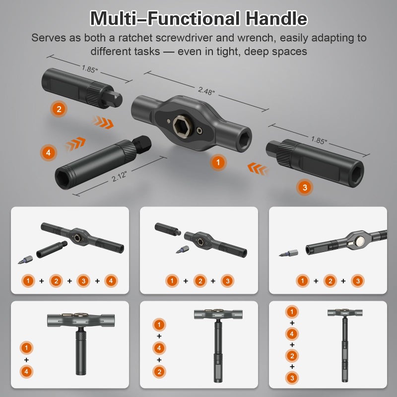 Bomivoi 34 in 1 Magnetic Screwdriver Set, DIY Ratchet Screwdriver Set, Multi Bit Magnetic Drive Sets with Ratcheting Handle, Handy Repair Tool Kit for Electronics, Bike, Furniture, DIY, Computer - Image 3