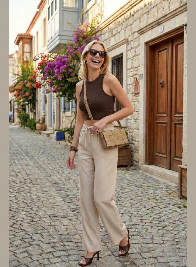 Lela Lela Wide Leg High Waist Wide Leg Trousers Women's Pants 668YP5424