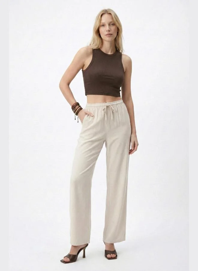 Lela  Lela Wide Leg High Waist Wide Leg Trousers Women's Pants 668YP5424 for Women | Best Price UAE