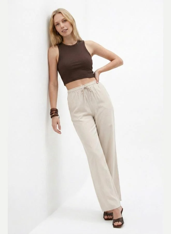 Lela  Lela Wide Leg High Waist Wide Leg Trousers Women's Pants 668YP5424 for Women | Best Price UAE