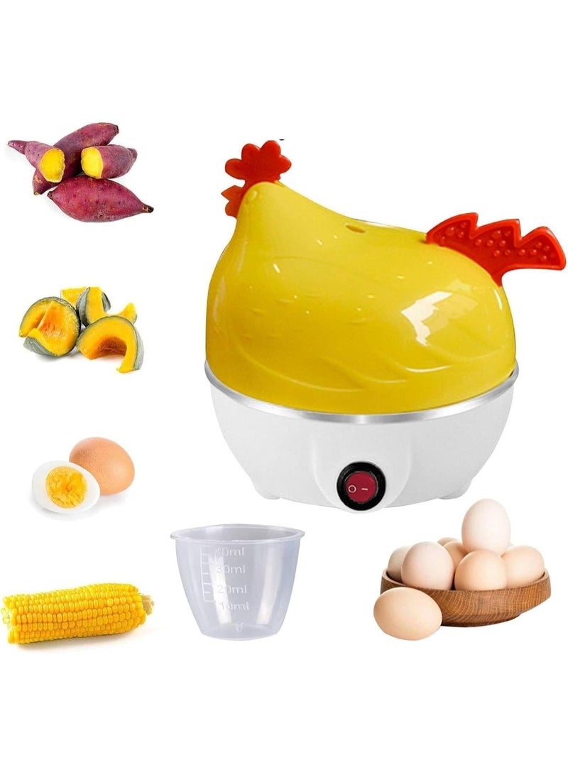 PRIMO PLUS Electric Rapid Egg Cooker & Boiler, 7-Egg Capacity with Auto Shut-Off and Overheat Protection, Includes Measuring Cup, White/Yellow Design - Multi-Function for Hard, Medium, or Soft Boiled Eggs - Image 2