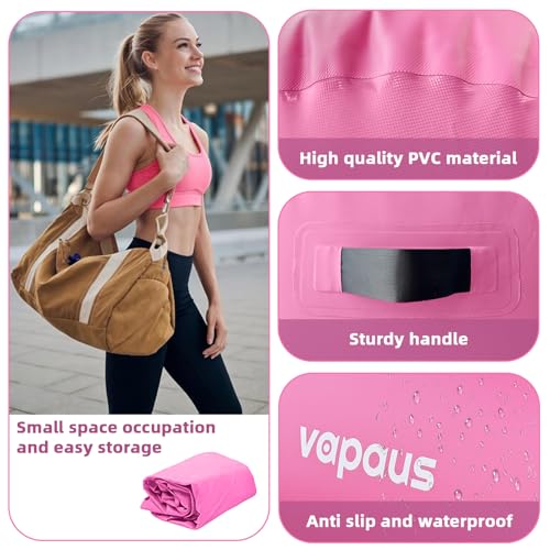 Vapaus Gymnastics Air Barrel Inflatable Tumbling Roller Mat Back Handspring Trainer Air Tumbler Octagon Barrel Gymnastics Equipment for Tumble Track Cheerleading Yoga Training Durable AntiSlip Double Seal Without Pump (Pink, (L)39.3inch x (Diameter)29.5inch) - Image 3