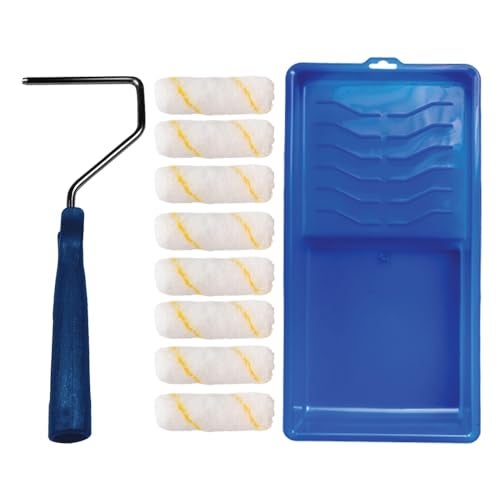 Pro-Grade Pro Grade - Paint Roller Tool Kit - 10 Piece Painting Set - Mini Plastic Paint Tray Set, Mini Roller Frame,Microfiber Roller Covers - Image 1
