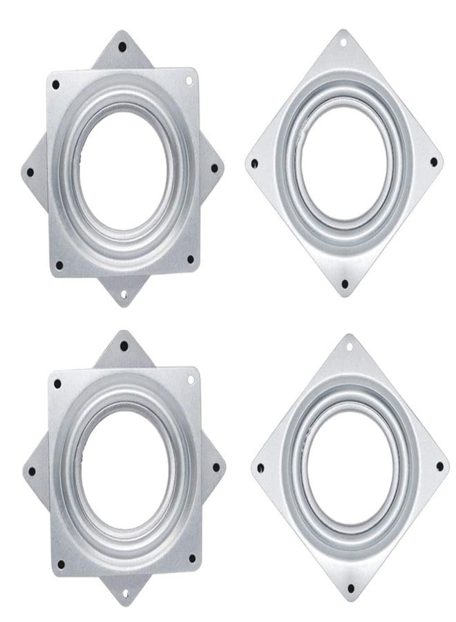Ebonee 4 Pack 3 Inch Lazy Susan Hardware, Square Metal Turntable Bearings, 120lbs Capacity Steel Rotating Bearing Swivel Plate for Serving Trays, Craft Project, Kitchen Cabinet - Image 1