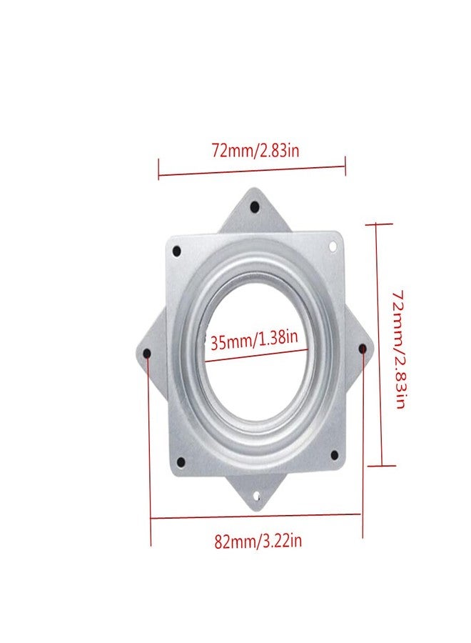 Ebonee 4 Pack 3 Inch Lazy Susan Hardware, Square Metal Turntable Bearings, 120lbs Capacity Steel Rotating Bearing Swivel Plate for Serving Trays, Craft Project, Kitchen Cabinet - Image 2