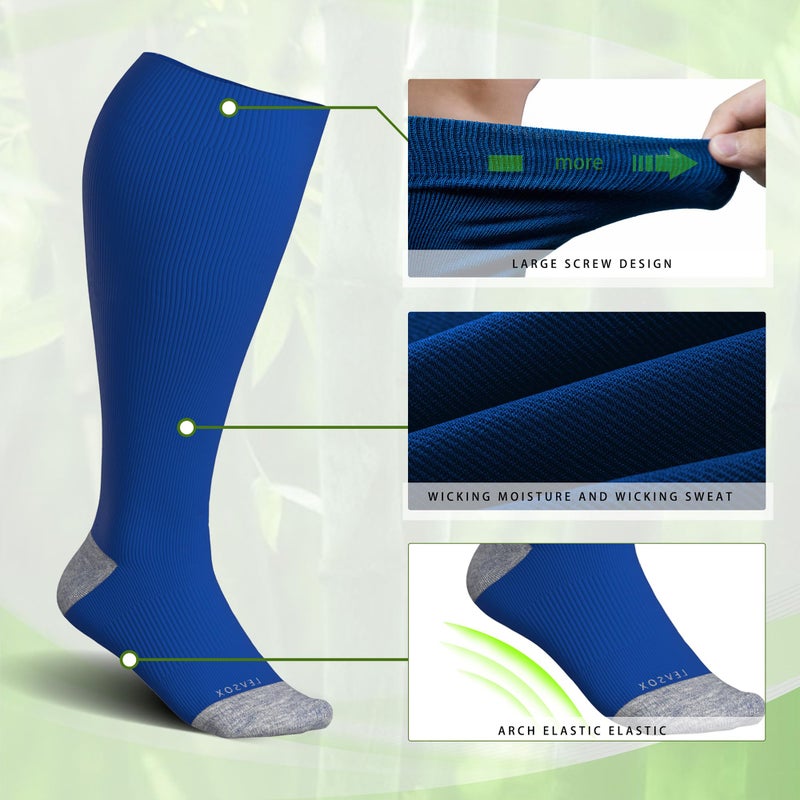 LEVSOX Wide Calf Compression Socks for Women Plus Size Pregnancy15-20mmHg - Image 4