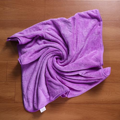 Fezora® Large Bath Towels for Men & Women | Microfiber Bath Towel | Soft, Absorbent, Quick-Dry Towel (Pack of 1, Purple) - Image 4