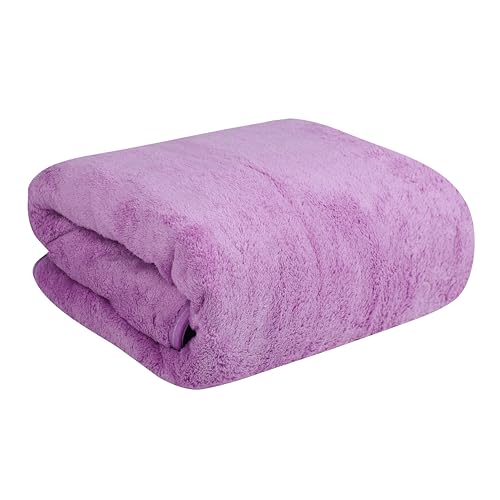 Fezora® Large Bath Towels for Men & Women | Microfiber Bath Towel | Soft, Absorbent, Quick-Dry Towel (Pack of 1, Purple) - Image 1