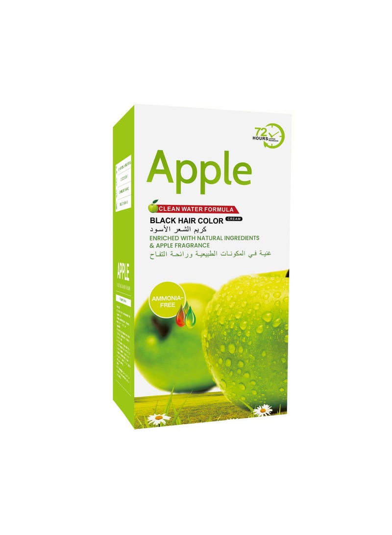Apple Apple Black Hair Color Cream – Ammonia-Free, Natural Ingredients, Clean Water Formula, 72-Hour Effect - Image 1