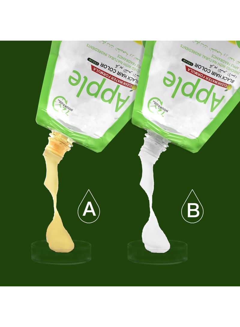 Apple Apple Black Hair Color Cream – Ammonia-Free, Natural Ingredients, Clean Water Formula, 72-Hour Effect - Image 3