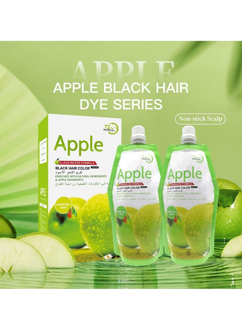 Apple Apple Black Hair Color Cream – Ammonia-Free, Natural Ingredients, Clean Water Formula, 72-Hour Effect - Image 5