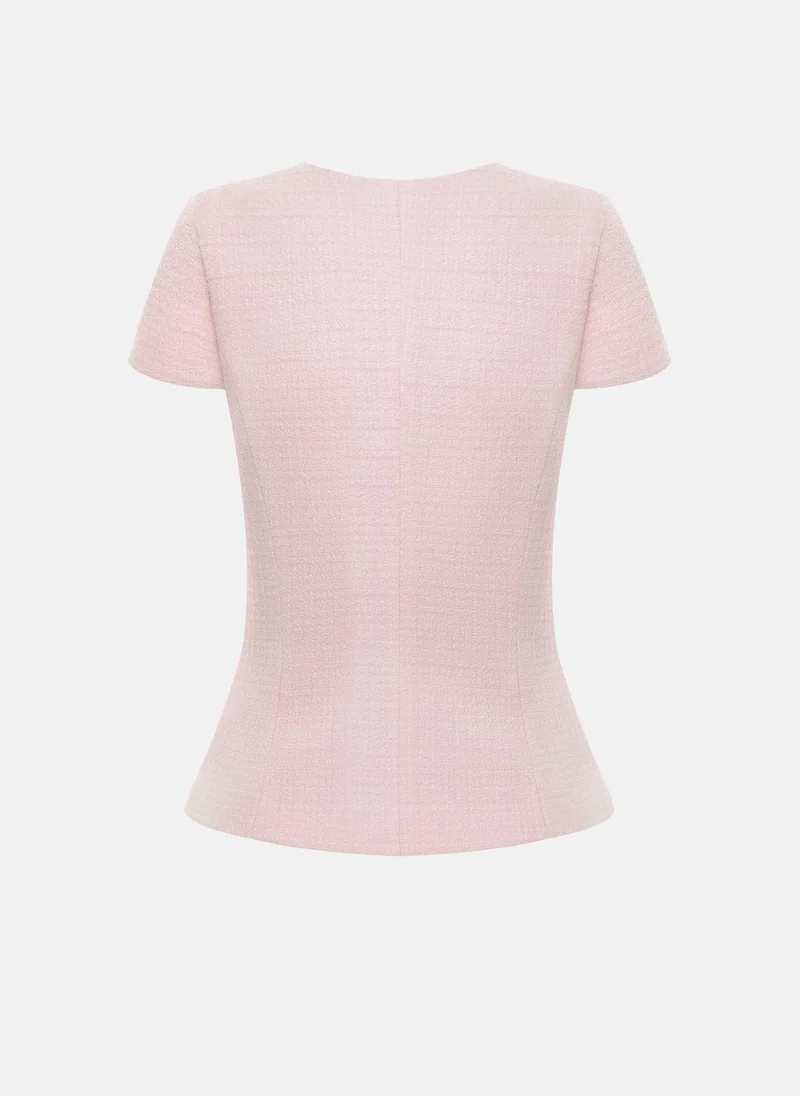 Lichi  Tweed jacket with a square neckline for Women | Best Price UAE