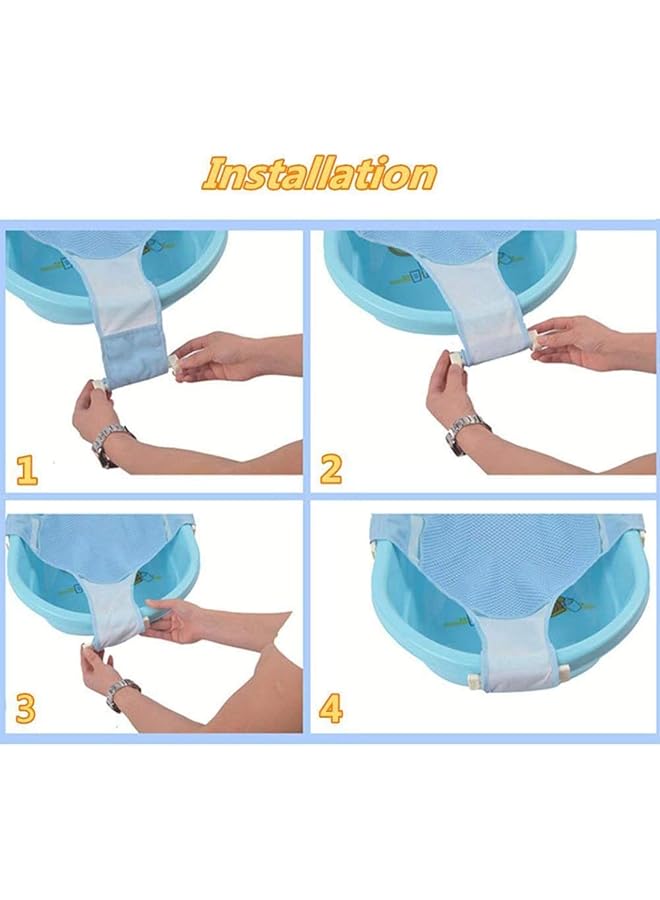 Azonee Baby Bath Seat Support Net Comfortable Bathtub Cradle Sling Mesh Adjustable Safety Shower Mesh For Infant Newborn Bathing Comfortable Non Slip Bath Seat Blue - Image 3