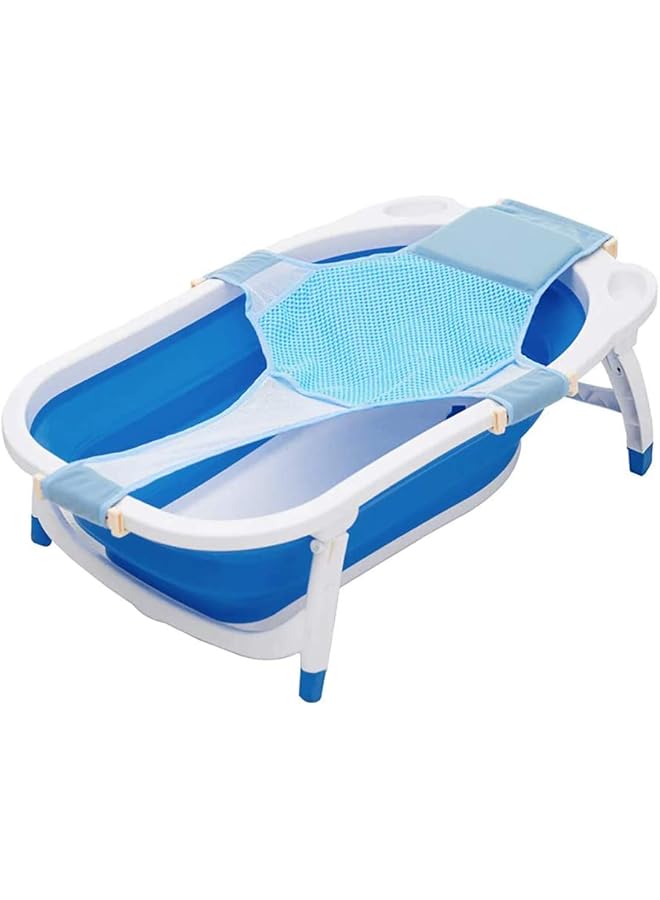 Azonee Baby Bath Seat Support Net Comfortable Bathtub Cradle Sling Mesh Adjustable Safety Shower Mesh For Infant Newborn Bathing Comfortable Non Slip Bath Seat Blue - Image 1