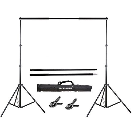 SLOW DOLPHIN Slow Dolphin Photo Video Studio 10Ft Adjustable Backdrop Support System Light Stands with Background - Image 1