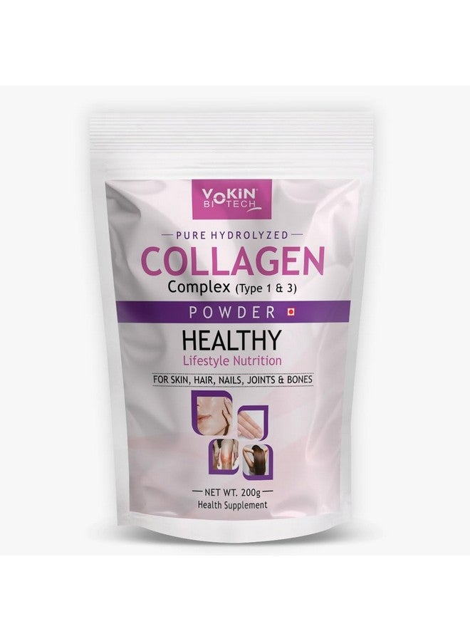 Vokin Biotech Collagen Powder Supplement with Peptides Hair, Nails, Joints and Bones (200 g) - Image 1