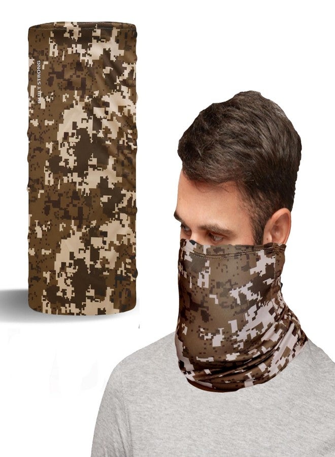 XTRIM Bamboo Bandana Face Mask for Dust & Sun Protection for Men & Women, Face Cover for Multipurpose, 100% Organic, Breathable, Odour-Free, Comfort Fit, Thermoregulatory Fabric (Camo Dessert)