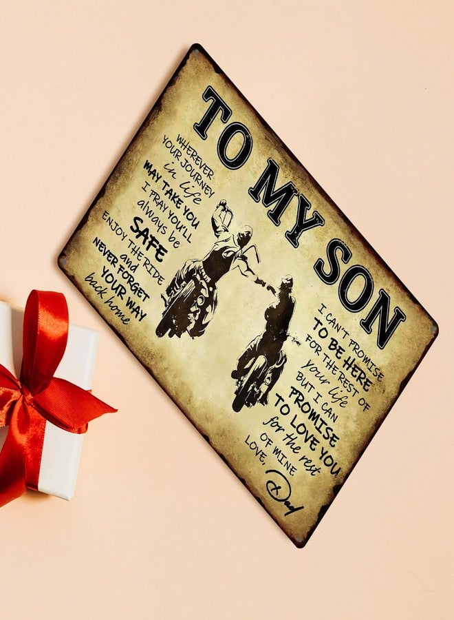 tosles To My Son Metal Sign Dad Present To Son Sign Funny Tin Signs Vintage Wall Decor Bikers Metal Prayer Plaque To My Son Gifts From Dad Inspirational Poster Sign 8x12 Inch - Image 5