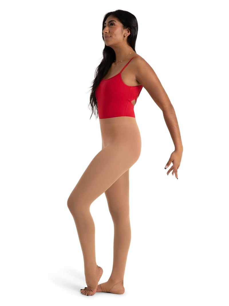 Capezio Womens Ultra Soft Self Knit Waistband Stirrup Tight, Caramel, Large-X-Large US - Image 5