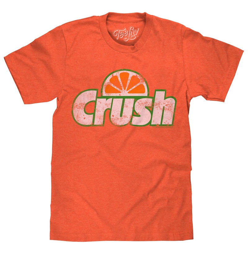Tee Luv Men's Faded Orange Crush Shirt - Retro Crush Soda Logo T-Shirt, Orange Heather, XL - Image 1
