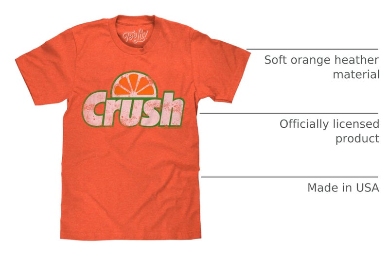 Tee Luv Men's Faded Orange Crush Shirt - Retro Crush Soda Logo T-Shirt, Orange Heather, XL - Image 4