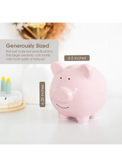pearhead Pearhead Large Ceramic Piggy Bank, Ideal for Boys and Girls, Kids Money and Coin Bank, Perfect Baby Boy Nursery Décor, Great Gift and Newborn Keepsake, Light Pink  - Image 2