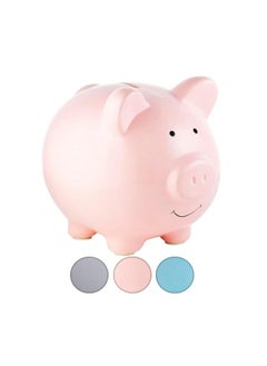 pearhead Pearhead Large Ceramic Piggy Bank, Ideal for Boys and Girls, Kids Money and Coin Bank, Perfect Baby Boy Nursery Décor, Great Gift and Newborn Keepsake, Light Pink  - Image 1