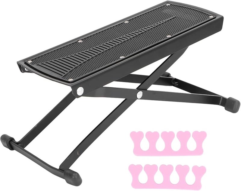 Adjustable Shower Stool Pedicure Foot Rest with 2 Toe Separators for Home Spa Bathroom - Image 2