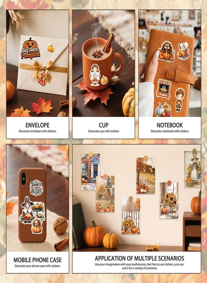 Bomichi Thanksgiving Sticker Book, 44 Sheets 274 Pcs Journaling Scrapbooking Stickers for Journaling Scrapbooking Bullet Journals Planners Letter Card Making Collage Art Crafts Water Bottle - Image 5