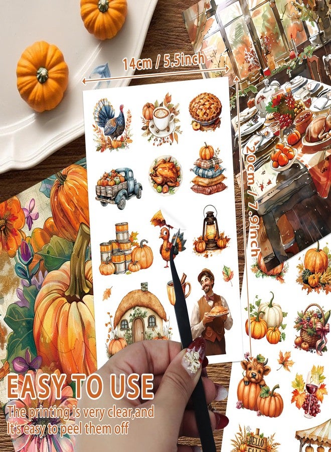 Bomichi Thanksgiving Sticker Book, 44 Sheets 274 Pcs Journaling Scrapbooking Stickers for Journaling Scrapbooking Bullet Journals Planners Letter Card Making Collage Art Crafts Water Bottle - Image 2