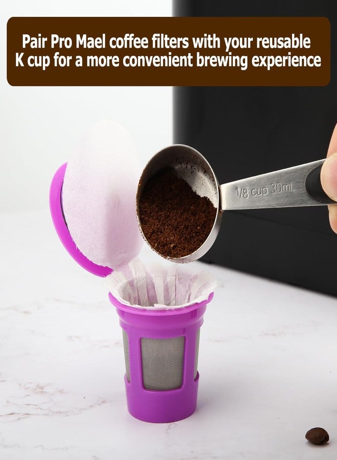 Pro Mael 100 Count Disposable K Cup Coffee Filters with Lid, Coffee Filter Paper for Keurig Brewers Single Serve 1.0 and 2.0, Use with Resusable K Cup Pods, White - Image 3