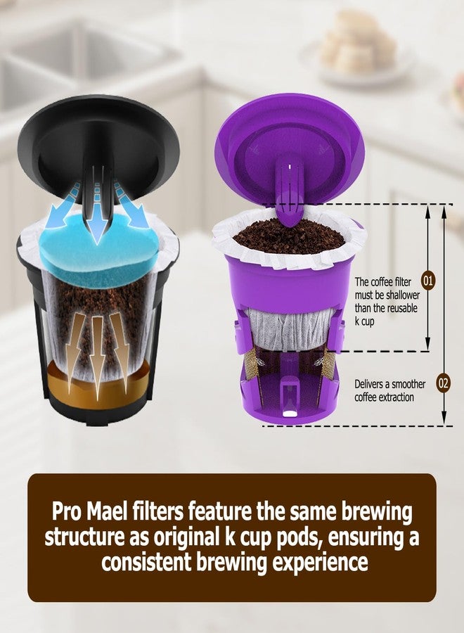 Pro Mael 100 Count Disposable K Cup Coffee Filters with Lid, Coffee Filter Paper for Keurig Brewers Single Serve 1.0 and 2.0, Use with Resusable K Cup Pods, White - Image 5