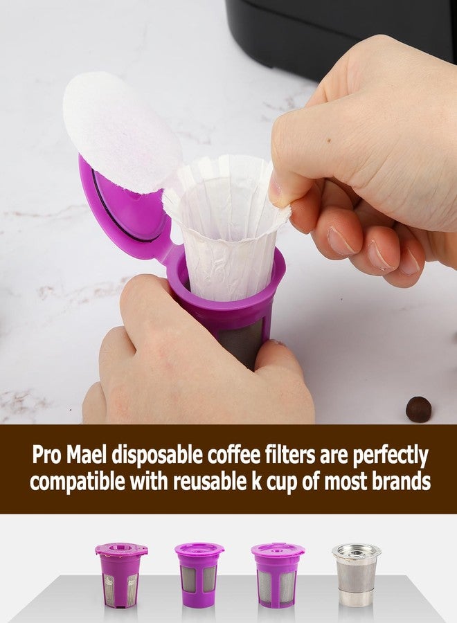Pro Mael 100 Count Disposable K Cup Coffee Filters with Lid, Coffee Filter Paper for Keurig Brewers Single Serve 1.0 and 2.0, Use with Resusable K Cup Pods, White - Image 2