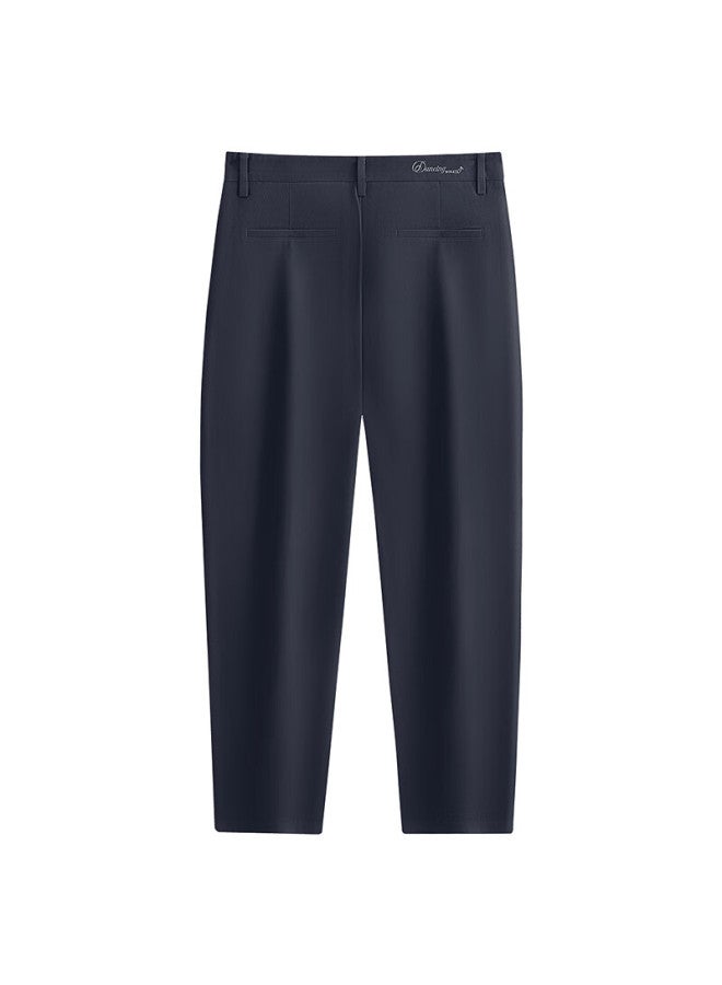 Dancing Wolves 280g Cotton-spandex Long-staple Cotton Stretch Comfortable Heavyweight Casual Cropped Pants 101 Dark Navy Size 32 - Image 4