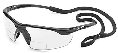 Gateway Safety 28MC20 Conqueror MAG Safety Glasses, 2.0 Diopter Magnification, Clear Lens, Black Frame - Image 1