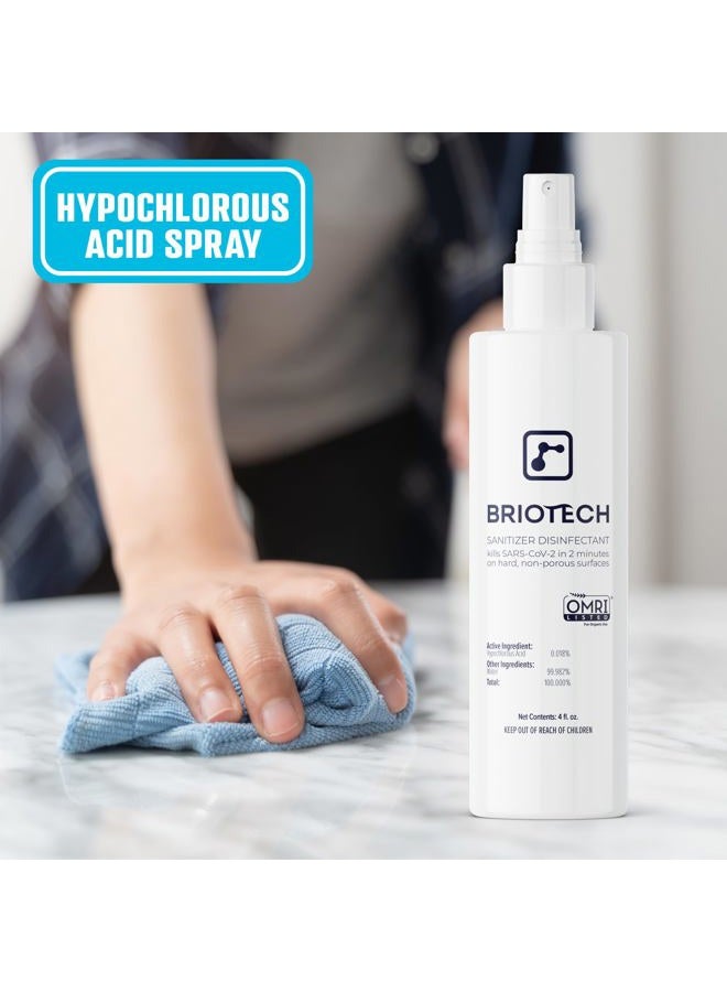 BRIOTECH رذاذ مطهر ومعقم هيبوكلوروس، يقتل 99.99% من الفيروسات والبكتيريا، يتحكم في العفن، يقضي على الروائح، لطيف لغرف الأطفال وأماكن اللعب، مطهر لأسطح الاتصال بالطعام، 4 أونصات سائلة - Image 5